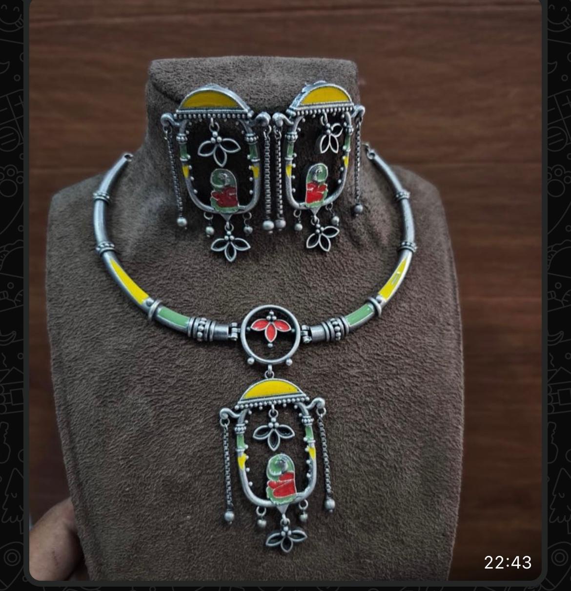 Oxidized Silver Necklace