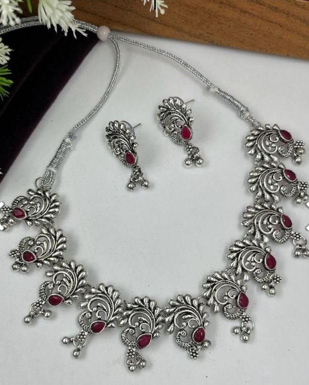 Oxidized Silver Necklace