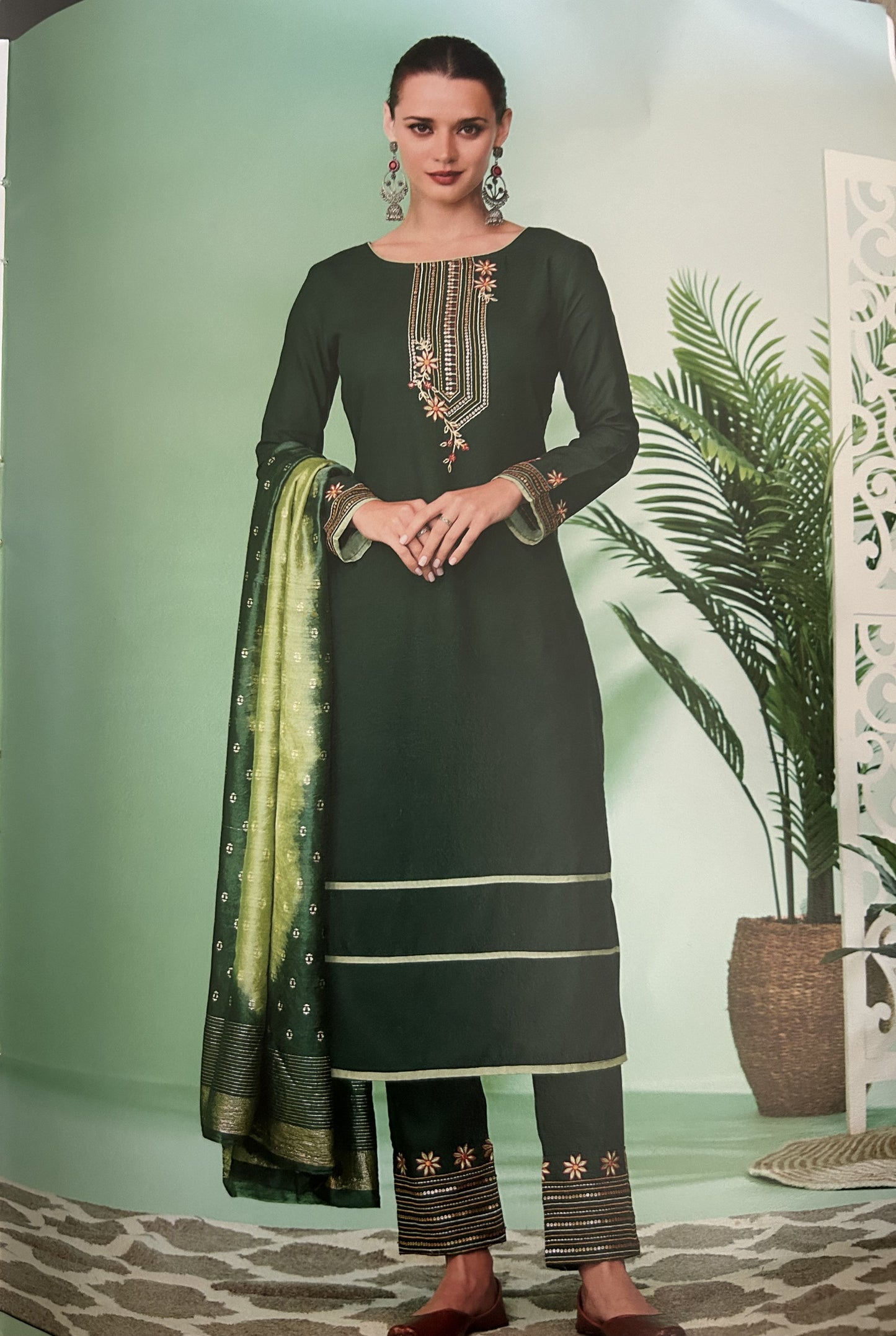 Cotton Silk Kurta Sets with Embroidery