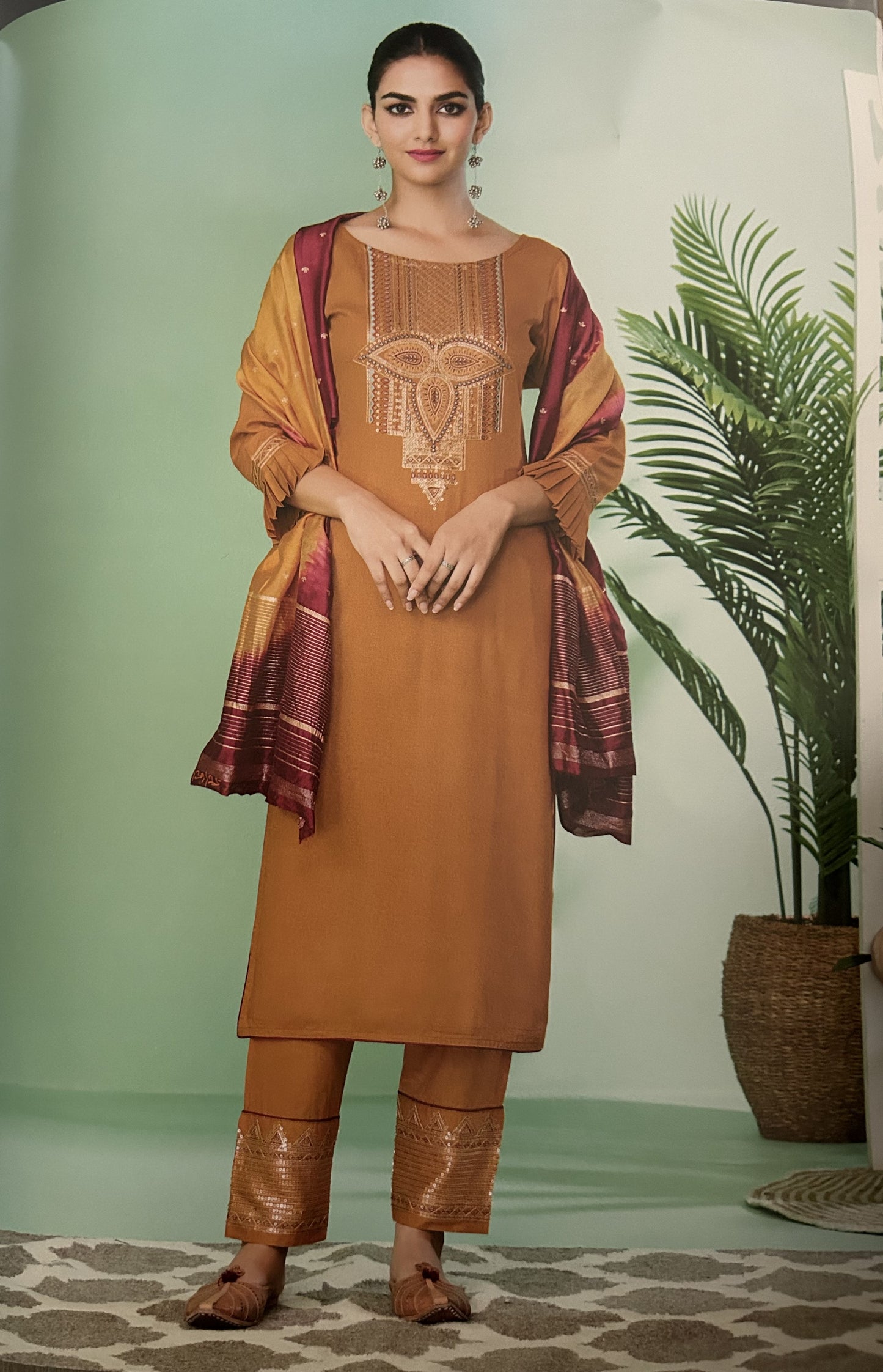 Cotton Silk Kurta Sets with Embroidery