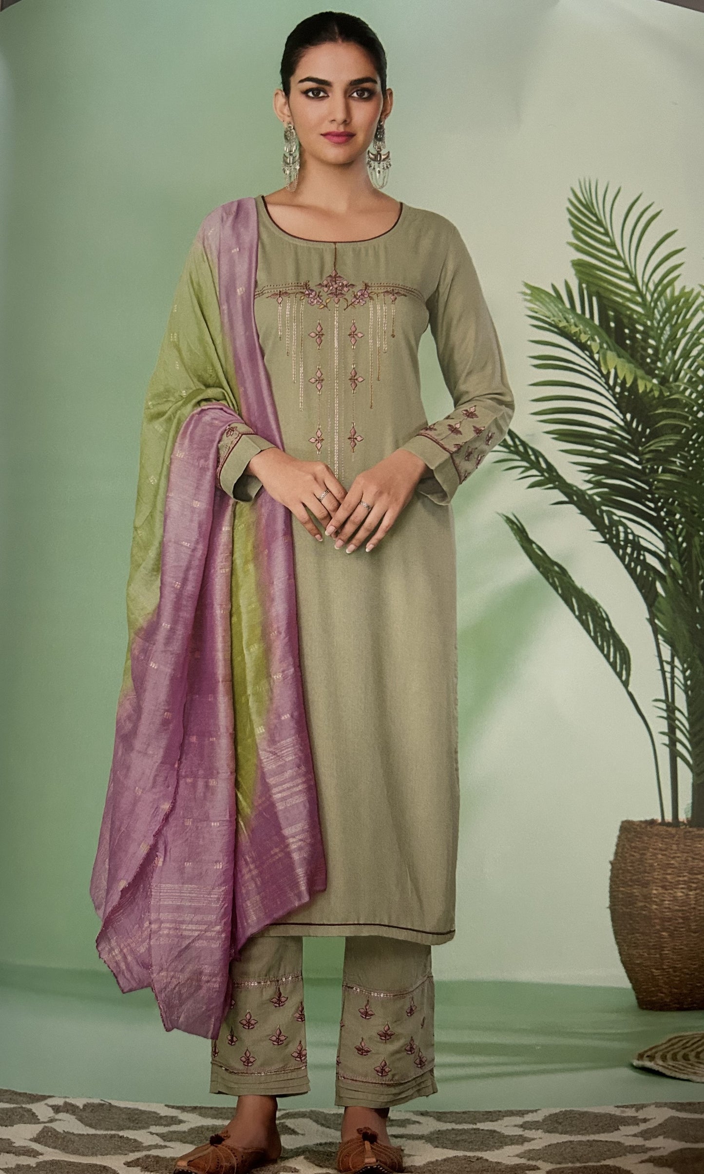 Cotton Silk Kurta Sets with Embroidery