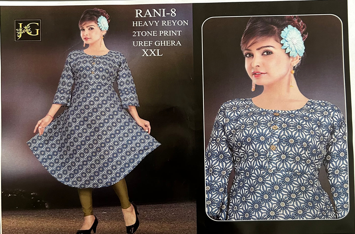 Rani vol 1 block print umbrella kurti